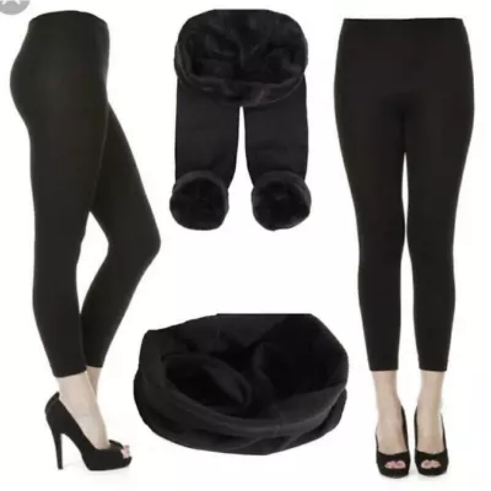 Velvet plush leggings